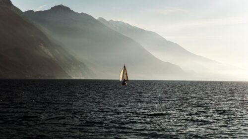 Sailboat, Sea, Mountains Wallpapers Free Download