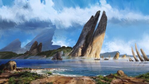 Sea, Rocks, Boats Wallpapers Free Download