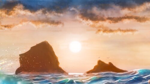 Sea, Sunset, Waves Wallpapers Free Download