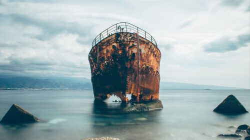 Ship, Rusty, Ruined Wallpapers Free Download