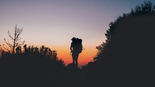 Silhouette, Backpack, Tourist Wallpapers Free Download
