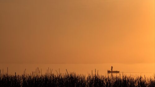 Silhouette, Boat, Lake Wallpapers Free Download