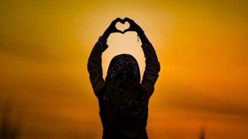 Silhouette, Heart, Sunset Wallpapers Free Download