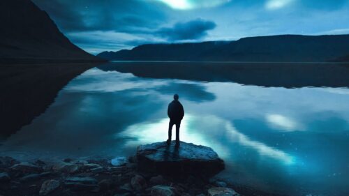 Silhouette, Lake, Night Wallpapers Free Download