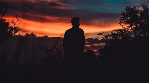 Silhouette, Man, Sky, Sunset Wallpapers Free Download