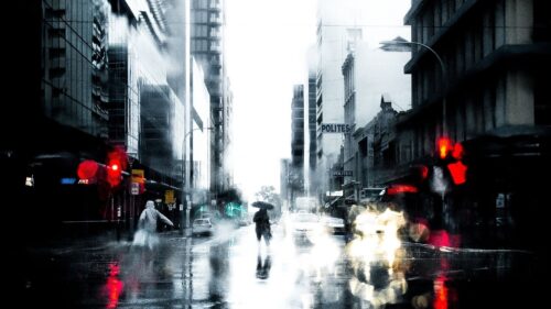 Silhouette, Rain, Loneliness Wallpapers Free Download