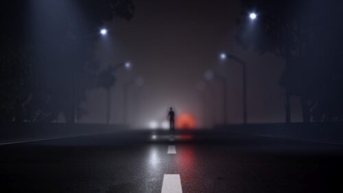 Silhouette, Road, Fog Wallpapers Free Download