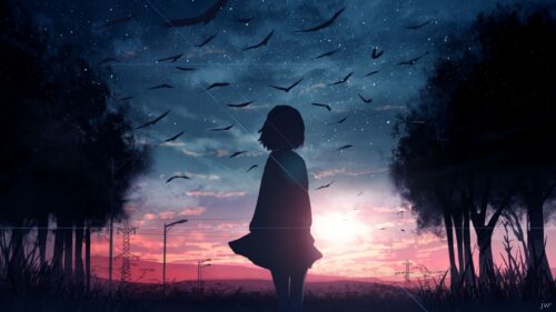 Silhouette, Sunset, Birds Wallpapers Free Download