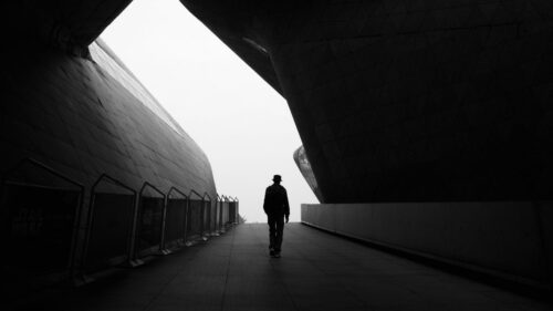 Silhouette, Tunnel, BW Wallpapers Free Download