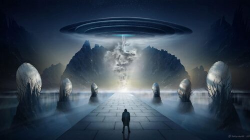 Silhouette, Ufo, Art Wallpapers Free Download