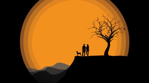 Silhouettes, Couple, Art Wallpapers Free Download