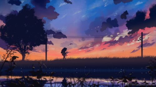 Silhouettes, Night, Clouds Wallpapers Free Download