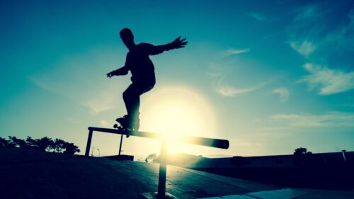 Skate, Board, Athlete, Railings 4K Desktop Wallpapers Free Download