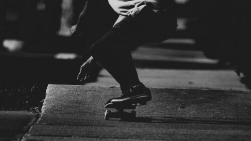 Skate, Skater, BW 4K Desktop Wallpapers Free Download