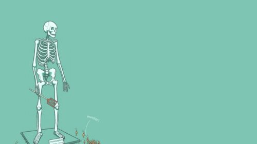 Skeleton, Stand, Color 4K Desktop Wallpapers Free Download