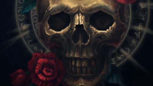 Skull, Flowers, Symbols 4K Desktop Wallpapers Free Download
