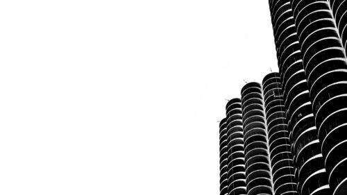 Skyscrapers, BW, minimalism 4K Desktop Wallpapers Free Download
