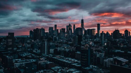 Skyscrapers, Twilight, City 4K Desktop Wallpapers Free Download