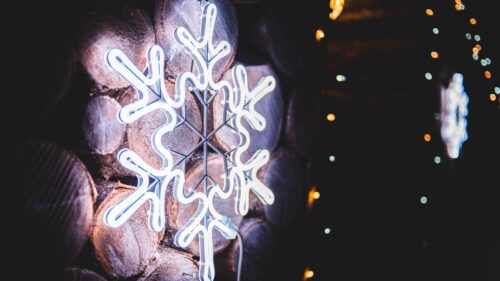 Snowflake, Neon, Glow 4K Desktop Wallpapers Free Download