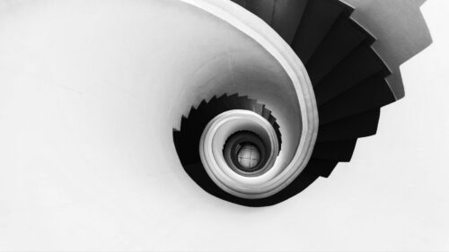 Spiral, Stairs, BW HD Wallpapers Free Download