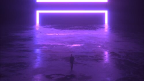 Squares, Neon, Silhouette Wallpapers Free Download