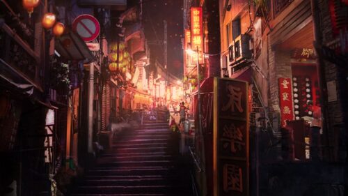 Staircase, City, Art Wallpapers Free Download