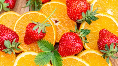 Strawberries, Orange, Fruits Wallpapers Free Download