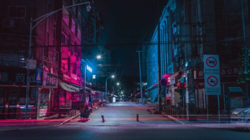 Street, Night, City, Buildings Wallpapers Free Download