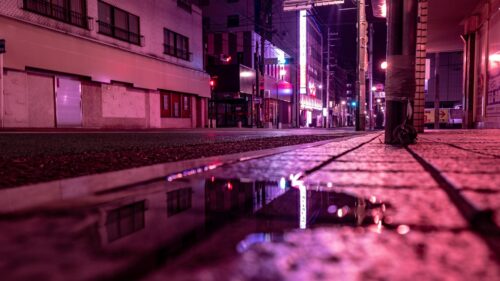 Street, Puddle, Neon Wallpapers Free Download