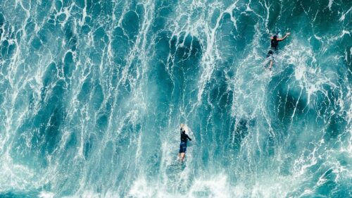 Surfers, Waves, Aerial View Wallpapers Free Download