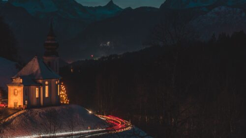 Temple, Building, Road Wallpapers Free Download