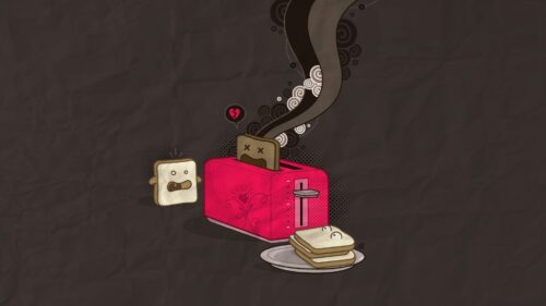 Toaster, Smoke, Vector HD Wallpapers Free Download