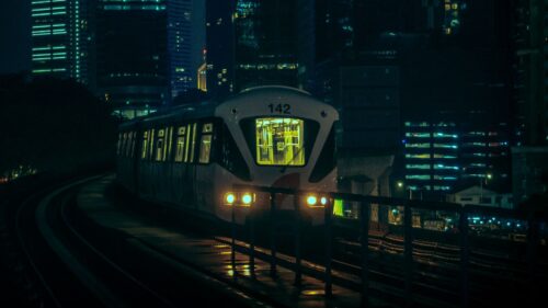 Train, City, Night Wallpapers Free Download