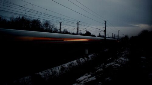 Train Traffic, Night, Wires Wallpapers Free Download