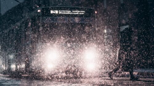 Tram, Snow, Dark Wallpapers Free Download