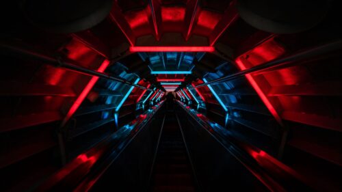 Tunnel, Neon, Glow Wallpapers Free Download