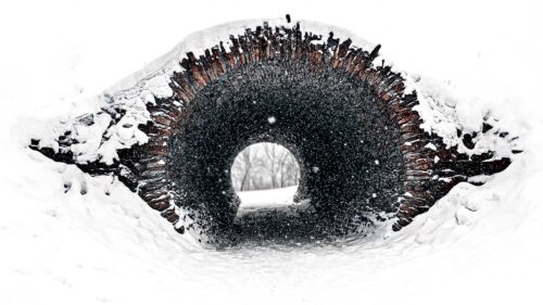 Tunnel, Snow, Minimalism Wallpapers Free Download