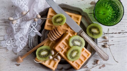 Viennese, Wafers, Waffles, Kiwi, Fruit Wallpapers Free Download