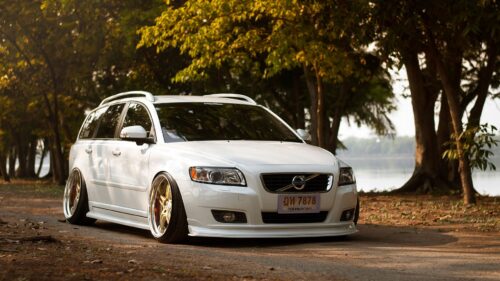 Volvo, V50, Tuning, White Full HD Wallpapers Free Download