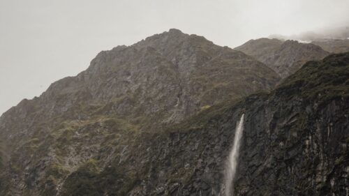 Waterfall, Cliff, Fog HD Wallpapers Free Download