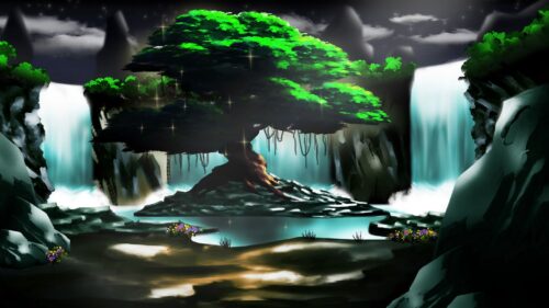 Waterfall, Rocks, Art HD Wallpapers Free Download