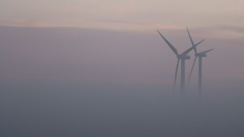 Windmills, Fog, Field HD Wallpapers Free Download