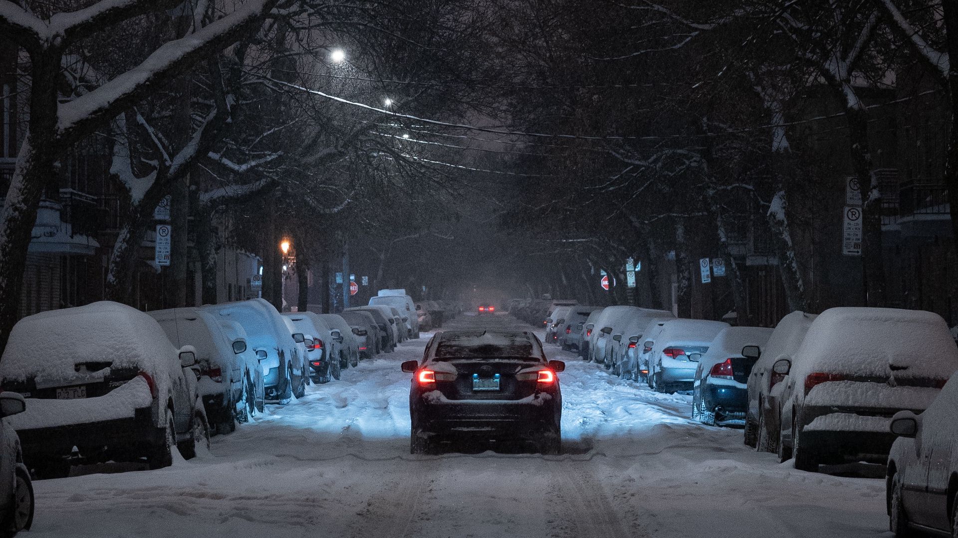 Winter, Street, Car HD Wallpapers Free Download