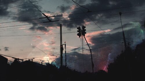 Wires, Night, Clouds HD Wallpapers Free Download