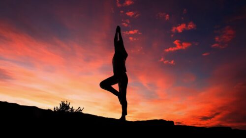 Yoga, Silhouette, Sunset, Man Wallpapers Free Download