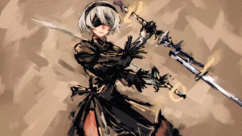 2B Nier Automata High Quality 4K Gaming Desktop Wallpaper – Aesthetic PC Background
