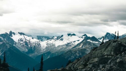 Majestic Snowy Mountain Peaks Alpine Landscape Desktop Wallpaper