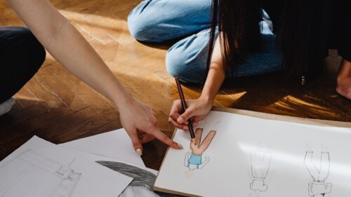 Fashion Designers Sketching Creative Outfits Desktop Wallpaper