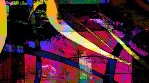Abstract Neon Glitch Art Aesthetic Background 4K Wallpaper