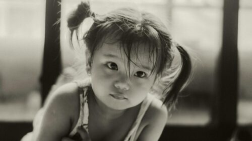 Adorable Asian Toddler Girl Portrait High Resolution Desktop Wallpaper